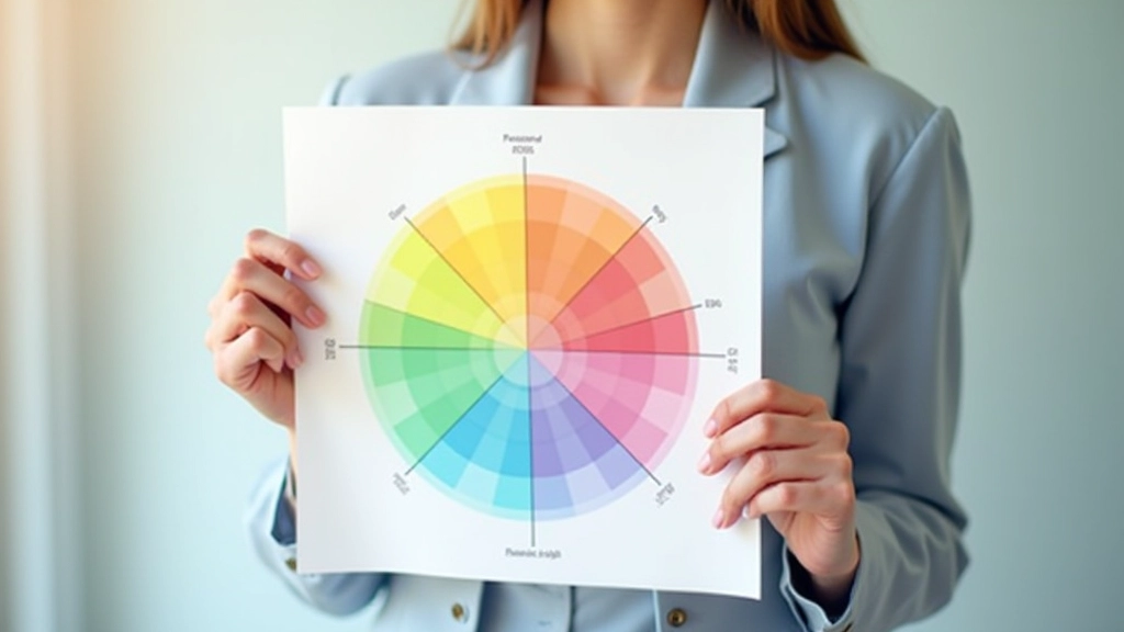 Farbmischungsdiagramm mit Primär- und Komplementärfarben und Dosierungsrichtlinien